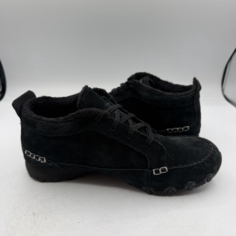 Skechers Bikers Lineage Chukka Boots Womens Sz 10 W WIDE Black Suede Ankle Shoes - Picture 7 of 11